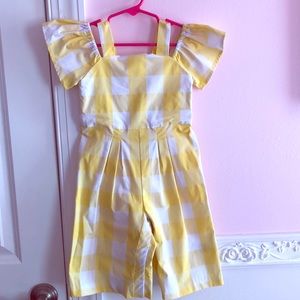 Janie & Jack 18-24 months yellow/white romper
